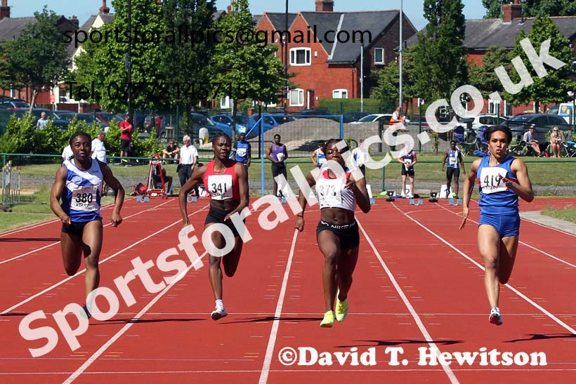 Womens under-20s 100 metres, 2021 Northern Senior and Under-20s Champs., Leigh. Photo: David T. Hewitson/Sports for All Pics